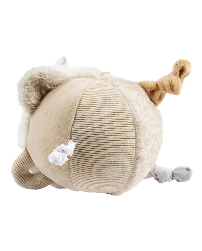 Balle peluche d'activités Lapidou - 15 cm - Beige