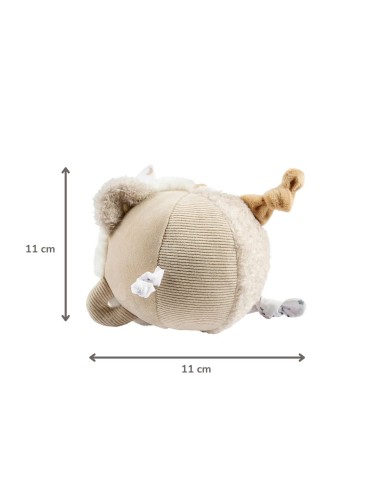 Balle peluche d'activités Lapidou - 15 cm - Beige