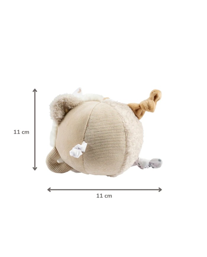 Balle peluche d'activités Lapidou - 15 cm - Beige