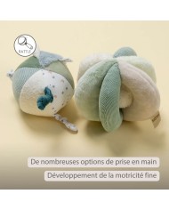 Balle peluche d'activités Lapidou - 15 cm - Vert tilleul