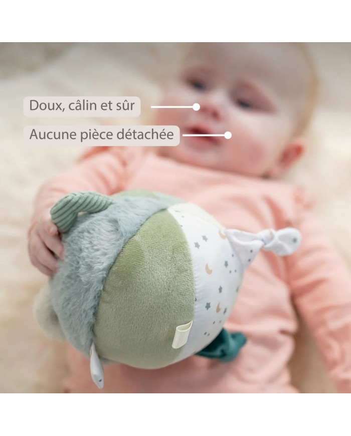 Balle peluche d'activités Lapidou - 15 cm - Vert tilleul