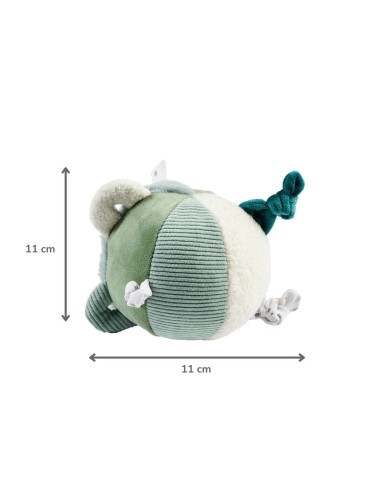 Balle peluche d'activités Lapidou - 15 cm - Vert tilleul
