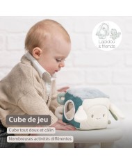 Cube d’Activité Doux Lapidou - 18 cm - Vert Tilleul