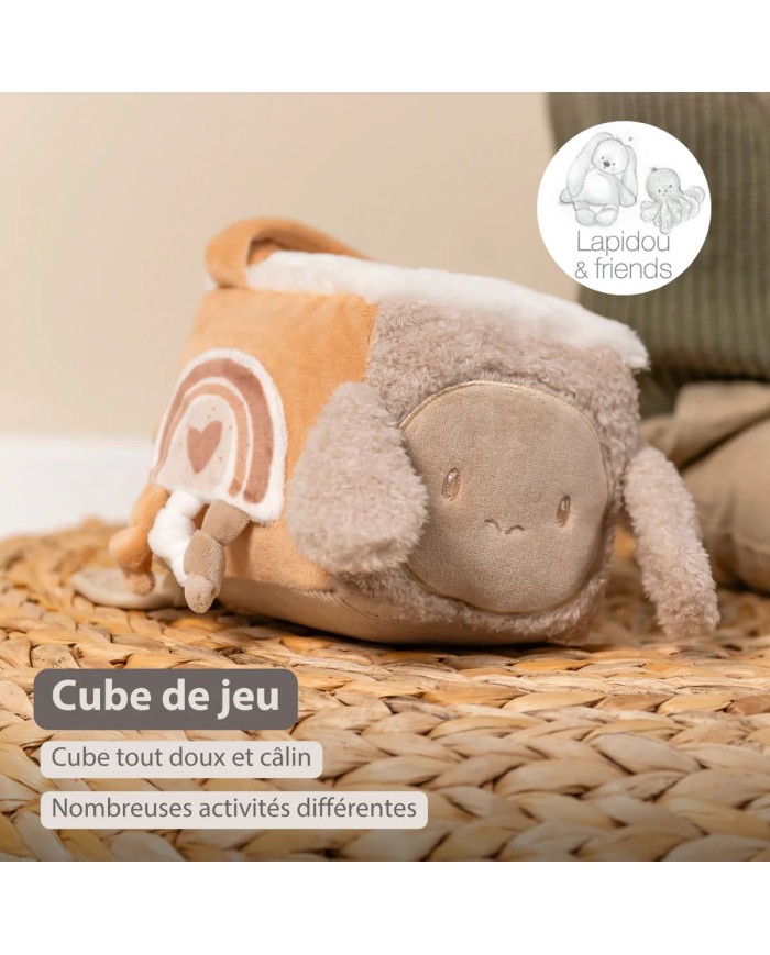 Cube d’Activité Doux Lapidou - 18 cm - Beige