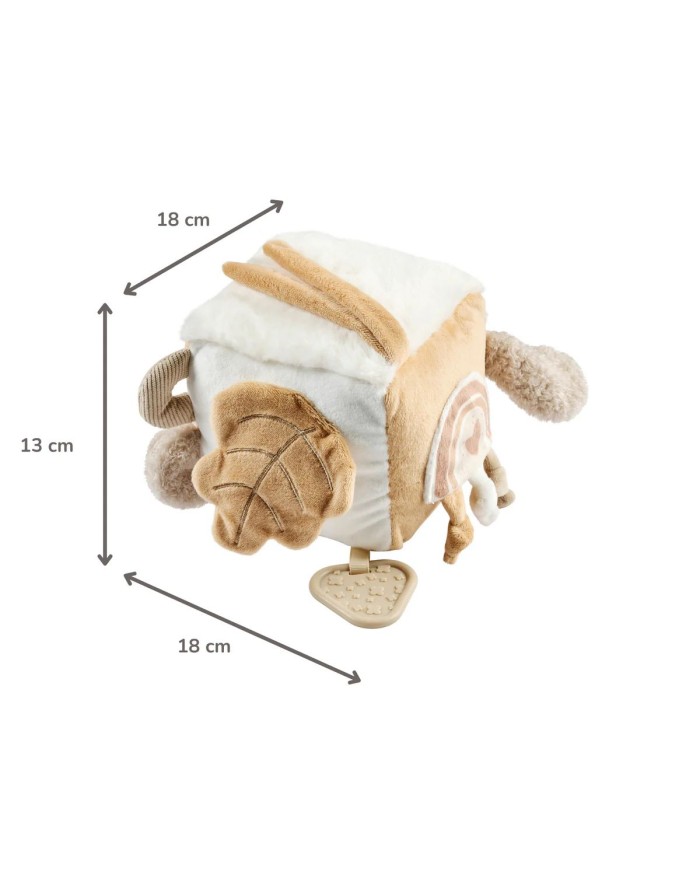 Cube d’Activité Doux Lapidou - 18 cm - Beige