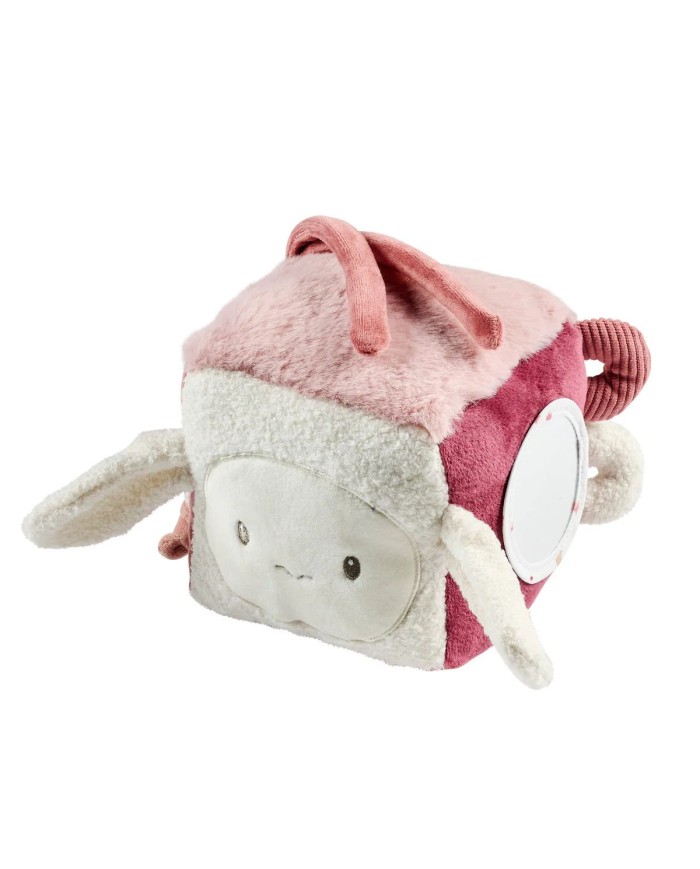 Cube d’Activité Doux Lapidou - 18 cm - Rose poudré