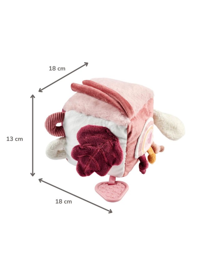 Cube d’Activité Doux Lapidou - 18 cm - Rose poudré