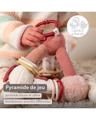 Pyramide d’Activité Douce Lapidou - 20 cm - rose poudre