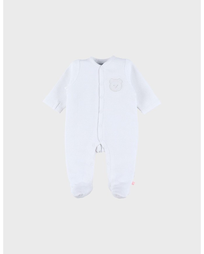 Pyjama en coton blanc brodé