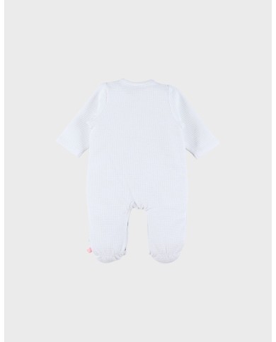 Pyjama en coton blanc brodé