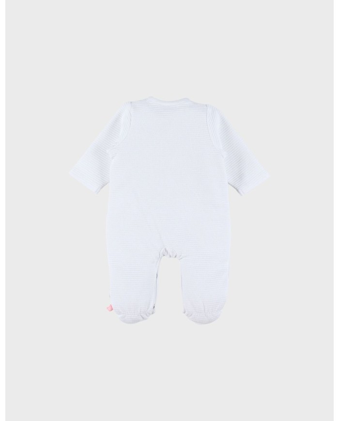 Pyjama en coton blanc brodé