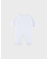 Pyjama en coton blanc brodé