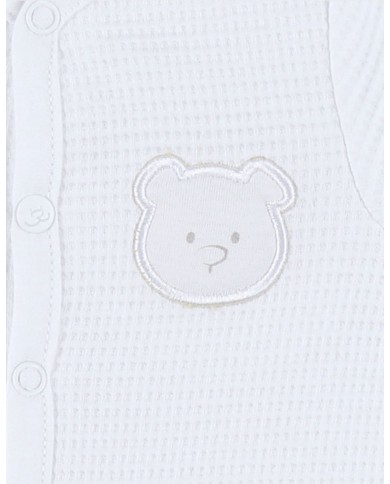 Pyjama en coton blanc brodé