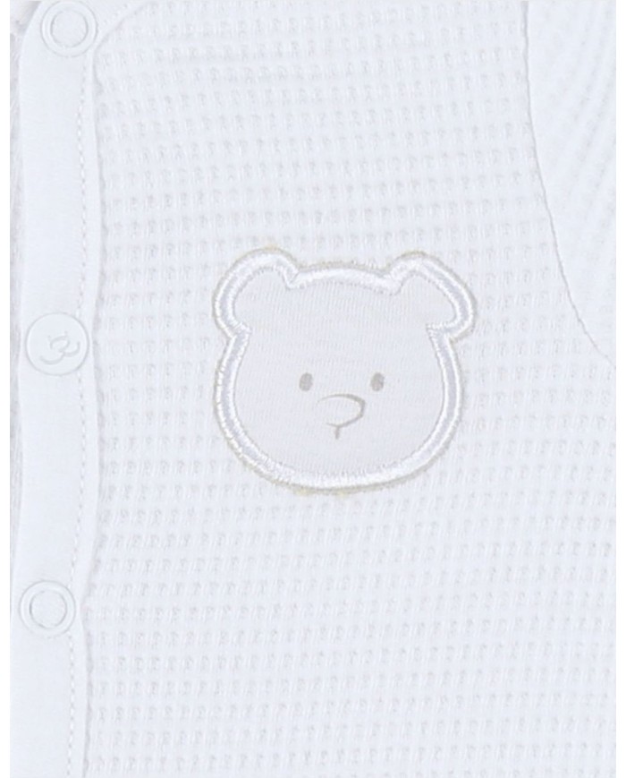 Pyjama en coton blanc brodé