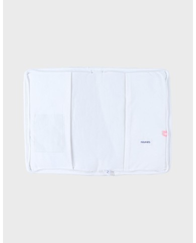 Protège carnet de santé, mousseline blanche - Eléphants