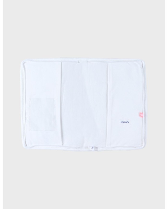 Protège carnet de santé, mousseline blanche - Eléphants