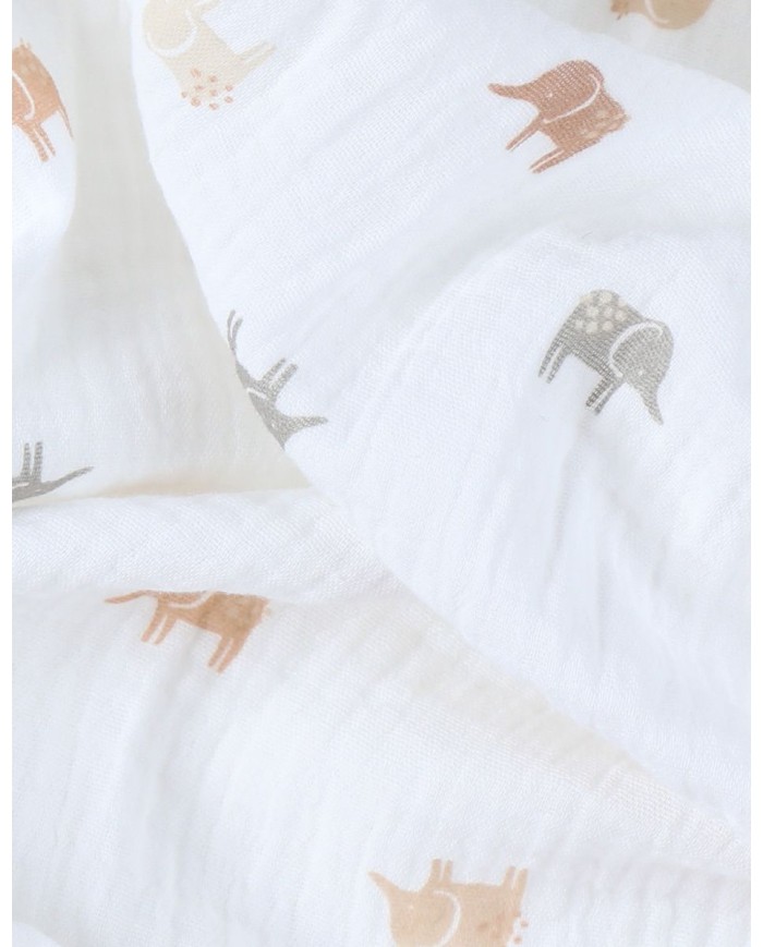 Lot de 2 tétras "éléphant" en mousseline 100x100 cm