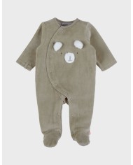 Pyjama velours brodé - Khaki