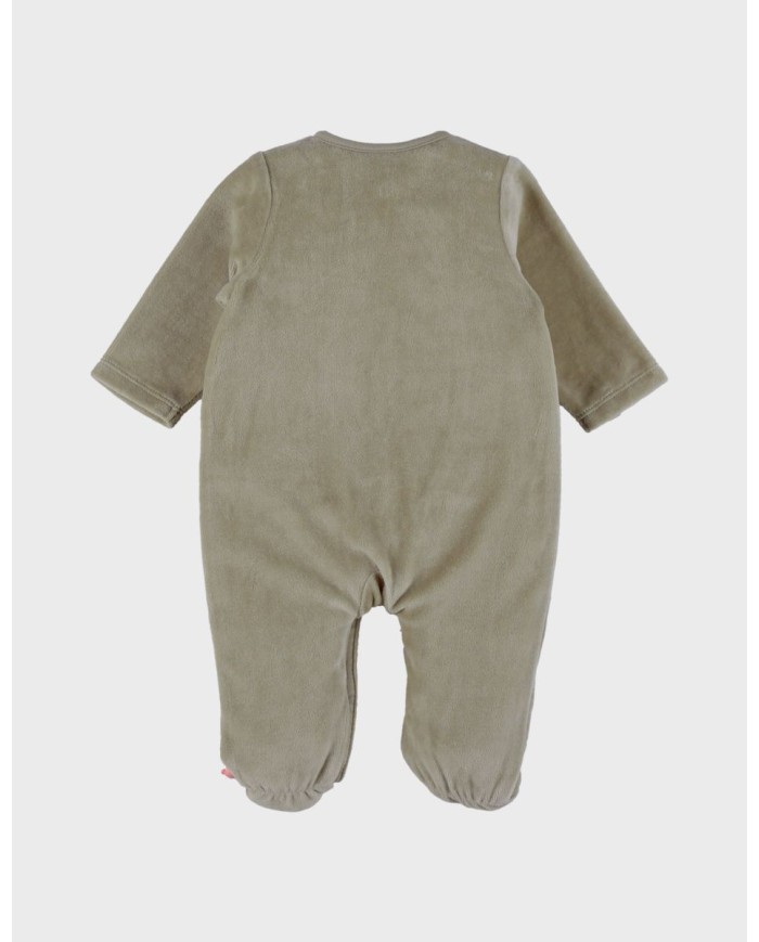 Pyjama velours brodé - Khaki