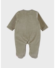 Pyjama velours brodé - Khaki