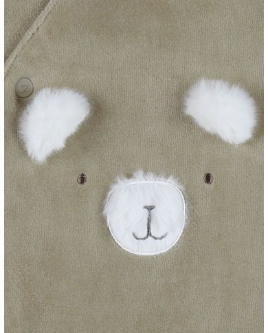 Pyjama velours brodé - Khaki