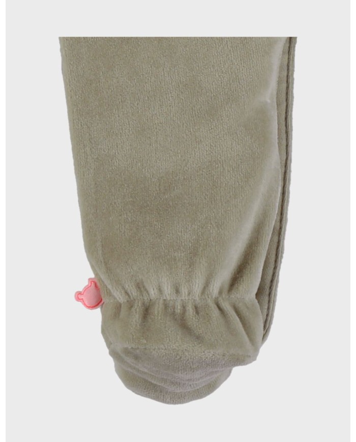 Pyjama velours brodé - Khaki