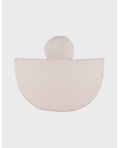 Poncho bébé 18-36 mois, mousseline de coton bio - Beige