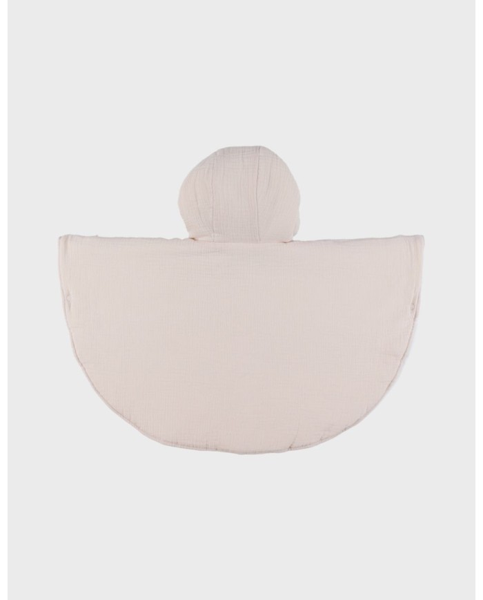 Poncho bébé 18-36 mois, mousseline de coton bio - Beige
