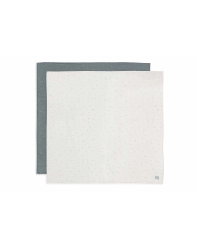 Tétras gaze de coton 115x115cm - Twinkling - 2 Unités - Sea Green