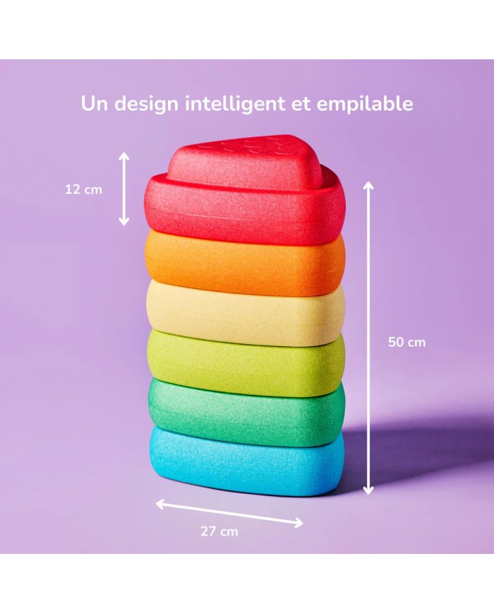 Blocky Pierres d'Équilibre Empilables - 29 cm - Multicolore