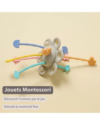 Jouet Montessori pour bébé en silicone - 20 cm - Multicolore