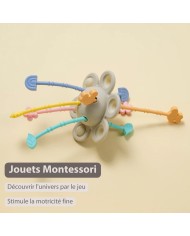 Jouet Montessori pour bébé en silicone - 20 cm - Multicolore