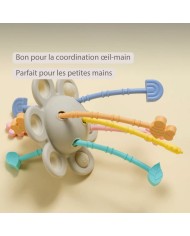 Jouet Montessori pour bébé en silicone - 20 cm - Multicolore