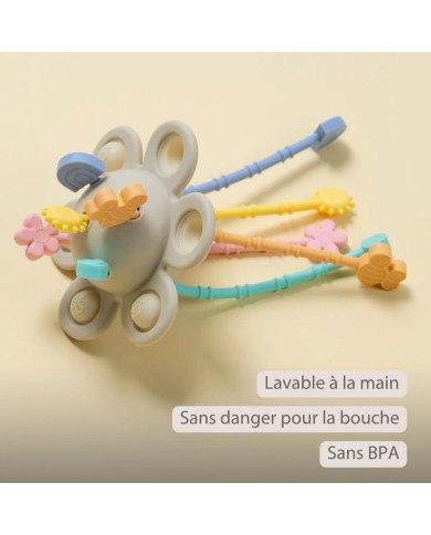 Jouet Montessori pour bébé en silicone - 20 cm - Multicolore