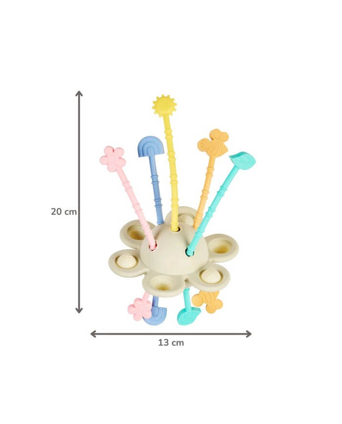 Jouet Montessori pour bébé en silicone - 20 cm - Multicolore
