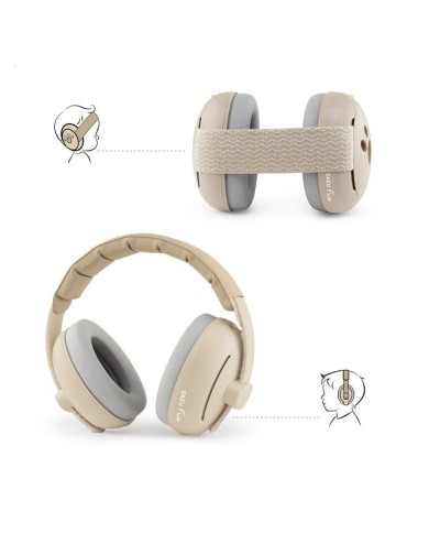 Casque de protection auditive 2 en 1 pour bébé/junior - Beige