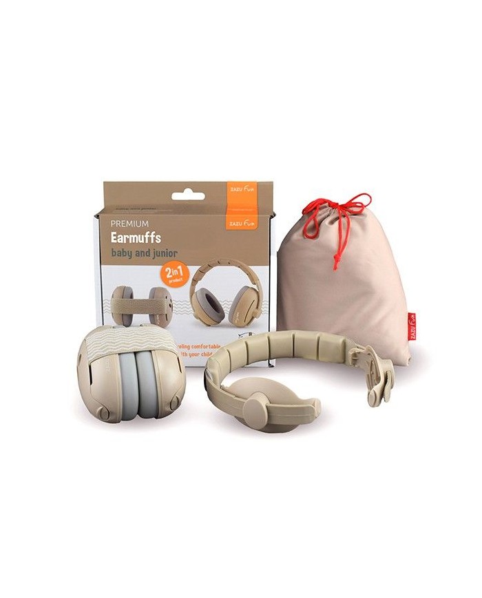 Casque de protection auditive 2 en 1 pour bébé/junior - Beige