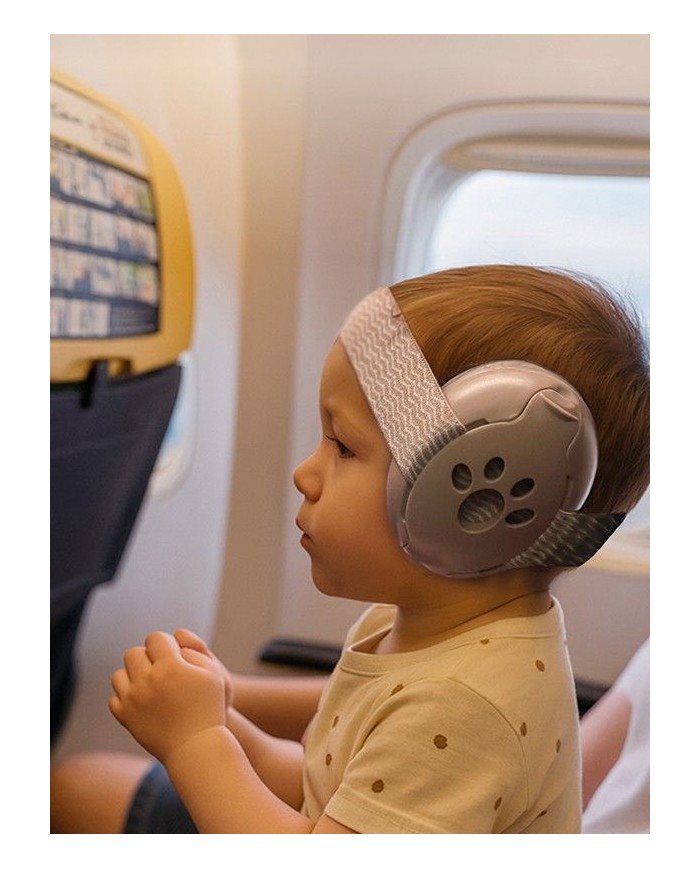 Casque de protection auditive 2 en 1 pour bébé/junior - Beige