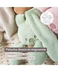 Lapin en peluche Lapidou - 30 cm - Vert tilleul