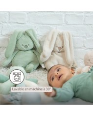 Lapin en peluche Lapidou - 30 cm - Vert tilleul