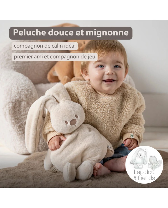 Lapin en peluche Lapidou - 30 cm - Sable