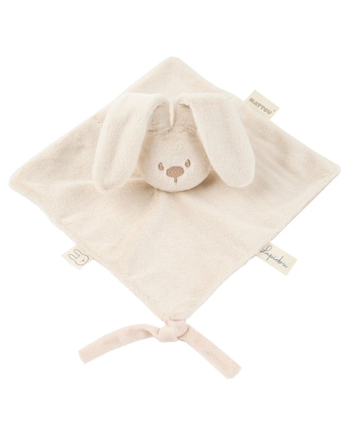 Doudou lapin lapidou 27x27 cm- Sable