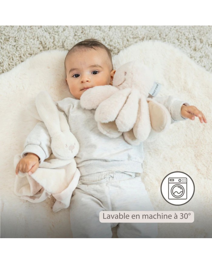 Doudou lapin lapidou 27x27 cm- Sable