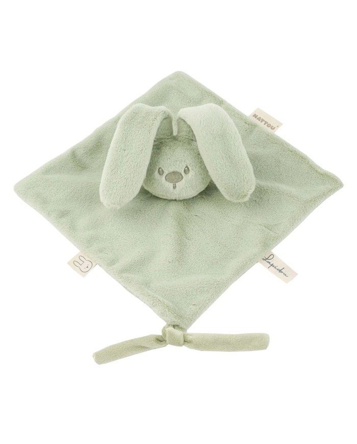 Doudou lapin lapidou 27x27 cm - Vert tilleul