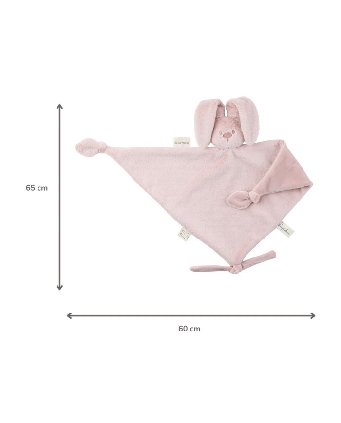 Maxi-doudou lapin lapidou 65x40 cm - Rose poudré
