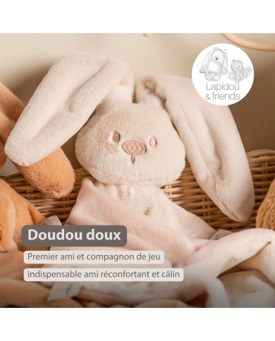 Maxi-doudou lapin lapidou 65x40 cm - Sable