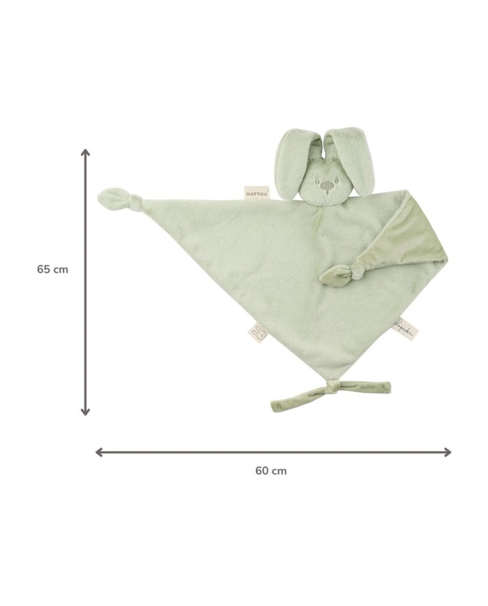 Maxi-doudou lapin lapidou 65x40 cm - Vert tilleul