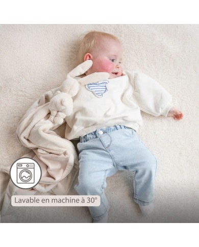 Doudou couverture lapin lapidou 50x50 cm - Sable