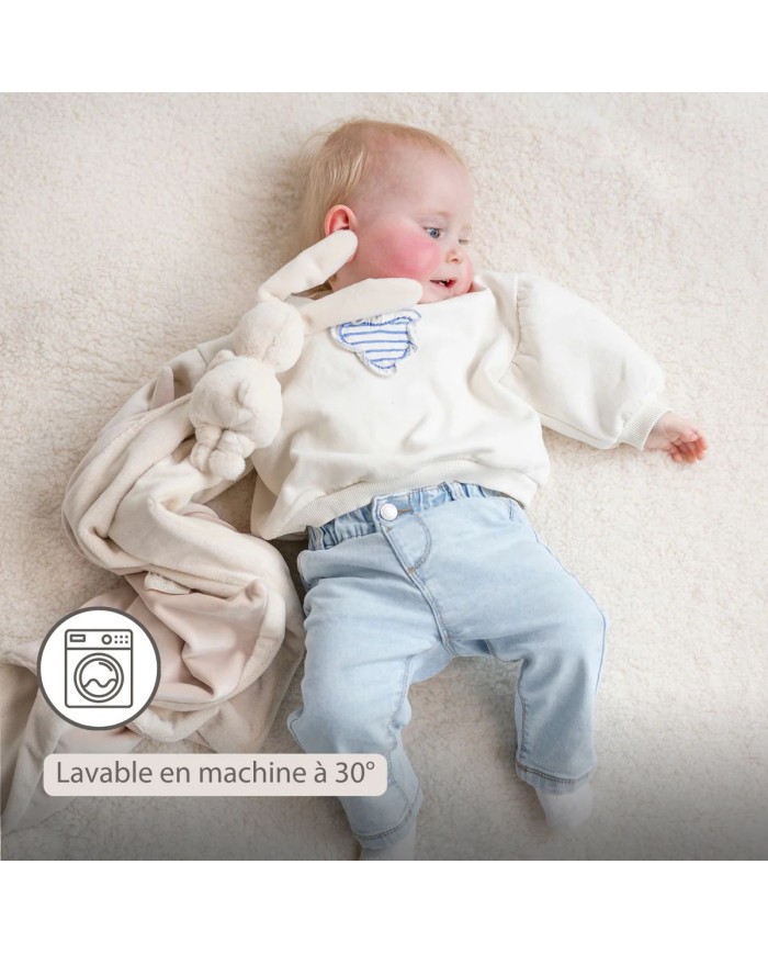 Doudou couverture lapin lapidou 50x50 cm - Sable