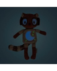 Peluche phosphorescente et livre en tissu Elvis le lémurien